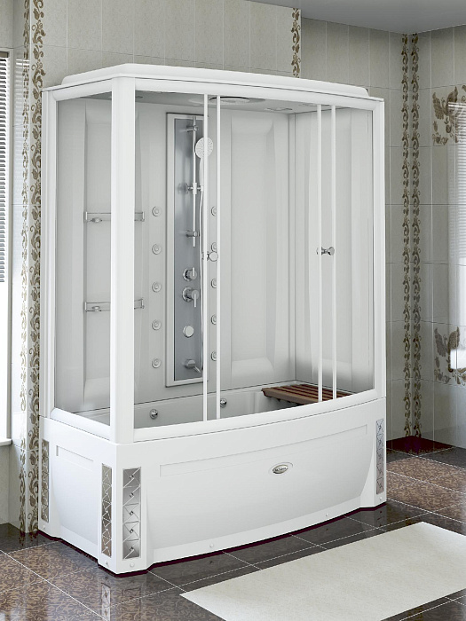 ограждения Душевое ограждение от бокса "Элис" профиль белый стекла прозрачные 