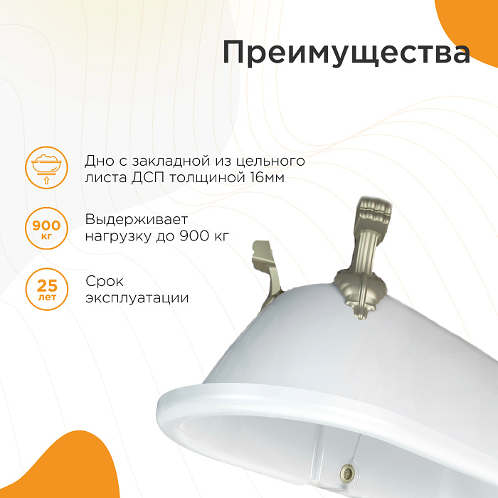 акриловые ванны Леонесса на ножках "лилия"
