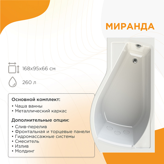 акриловые ванны Миранда