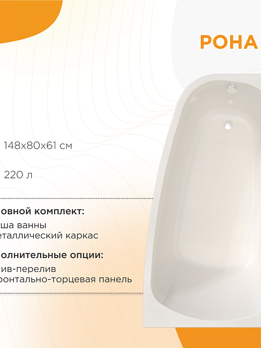 акриловые ванны Рона