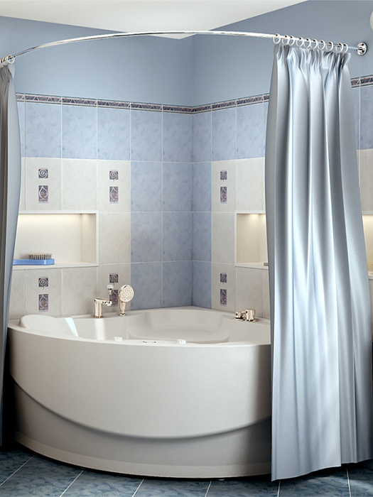 карнизы Карниз для шторы на ванну Филадельфия (хром)