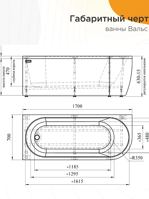 акриловые ванны Вальс 3/4 