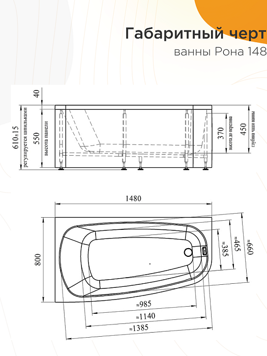акриловые ванны Рона