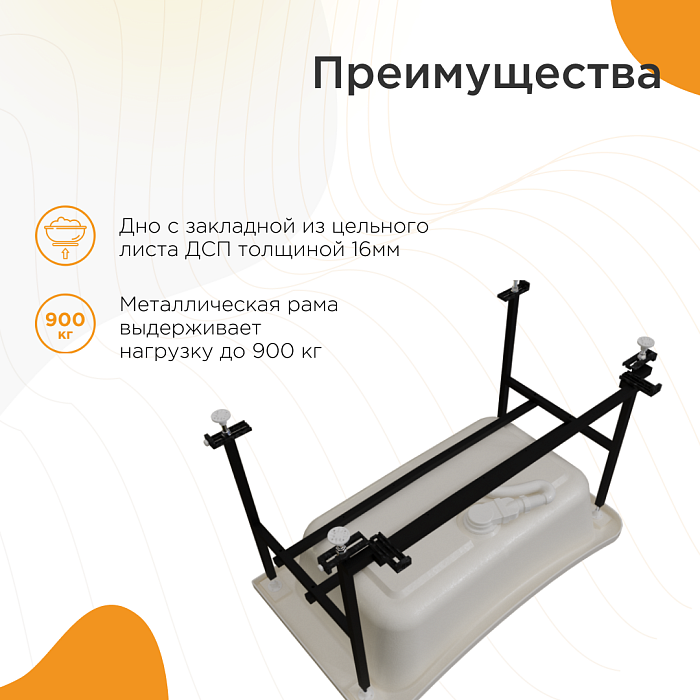 акриловые ванны Арчи акриловая, рама-подставка, слив, фронтальная панель, ПОЛОТЕНЦЕДЕРЖАТЕЛЬ