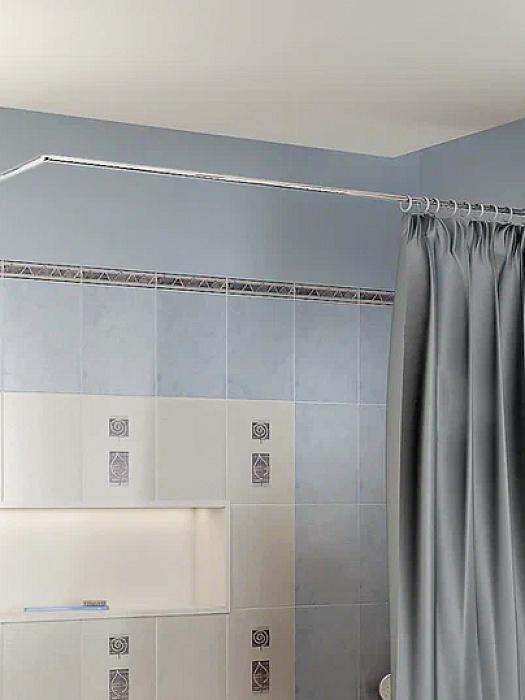 карнизы Карниз Г-образный для шторы на прямоугольную ванну 200х100 (хром)