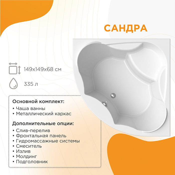 акриловые ванны Сандра